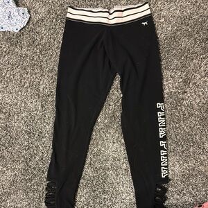 PINK Victoria's Secret Black Slim Fit Leggings with Sporty Accents